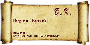 Bogner Kornél névjegykártya