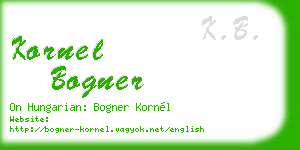 kornel bogner business card