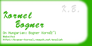 kornel bogner business card